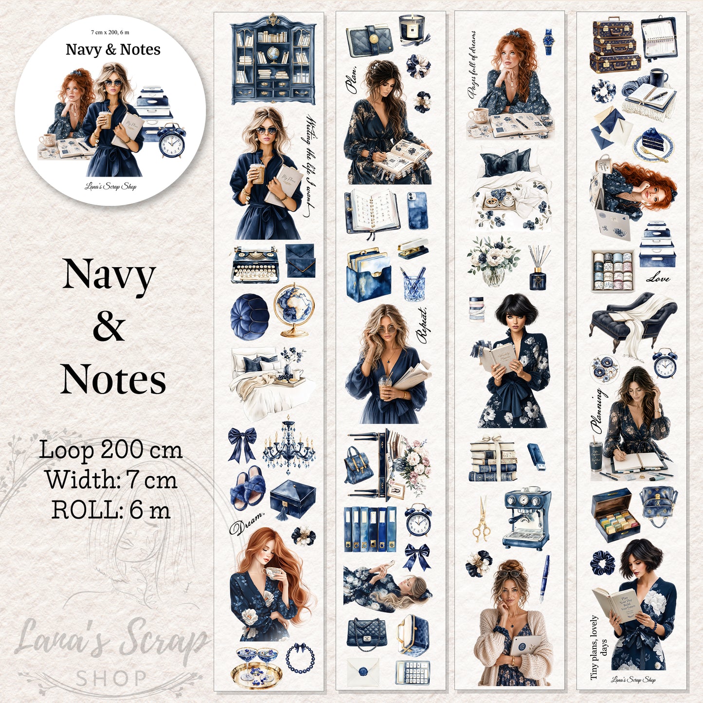 Pettape | Navy & notes