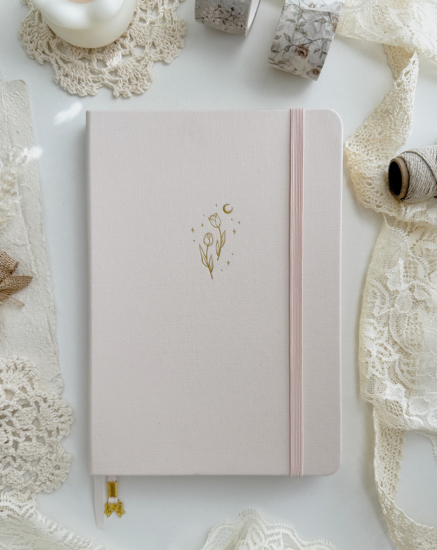 Journal lichtroze met tulp | A5 | dot