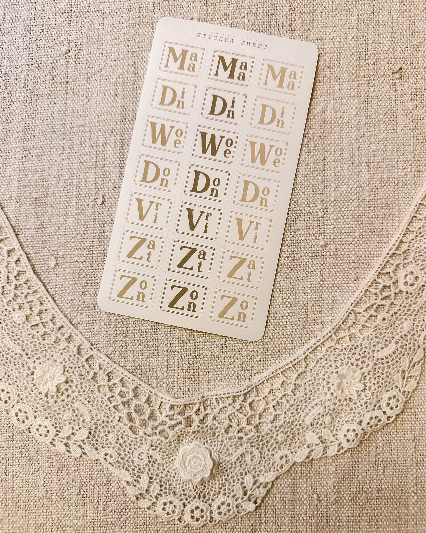 Stickervel | dagen van de week 2 | groen