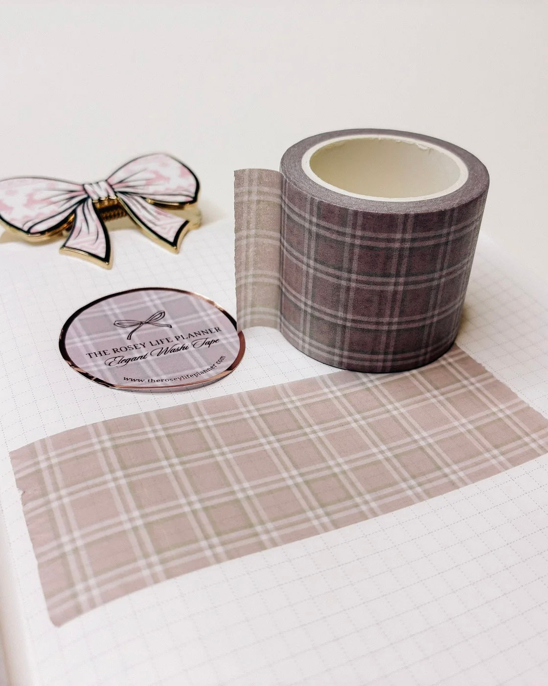 Washitape | roze ruit plaid