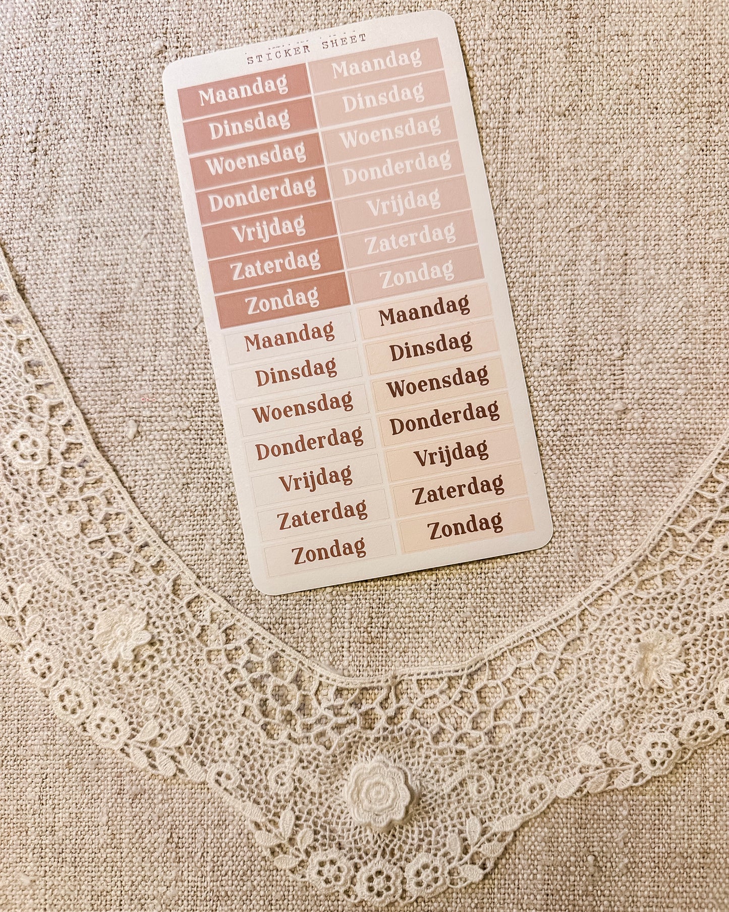 Stickervel | dagen van de week 3 | roze