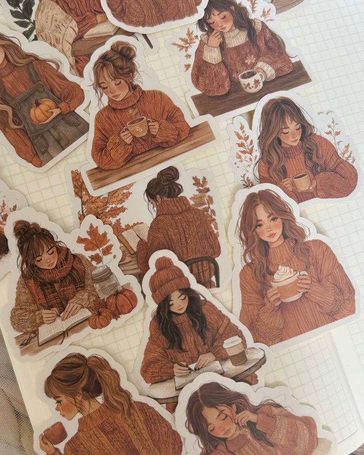 Stickerset| cozy herfst meisjes 14 st.
