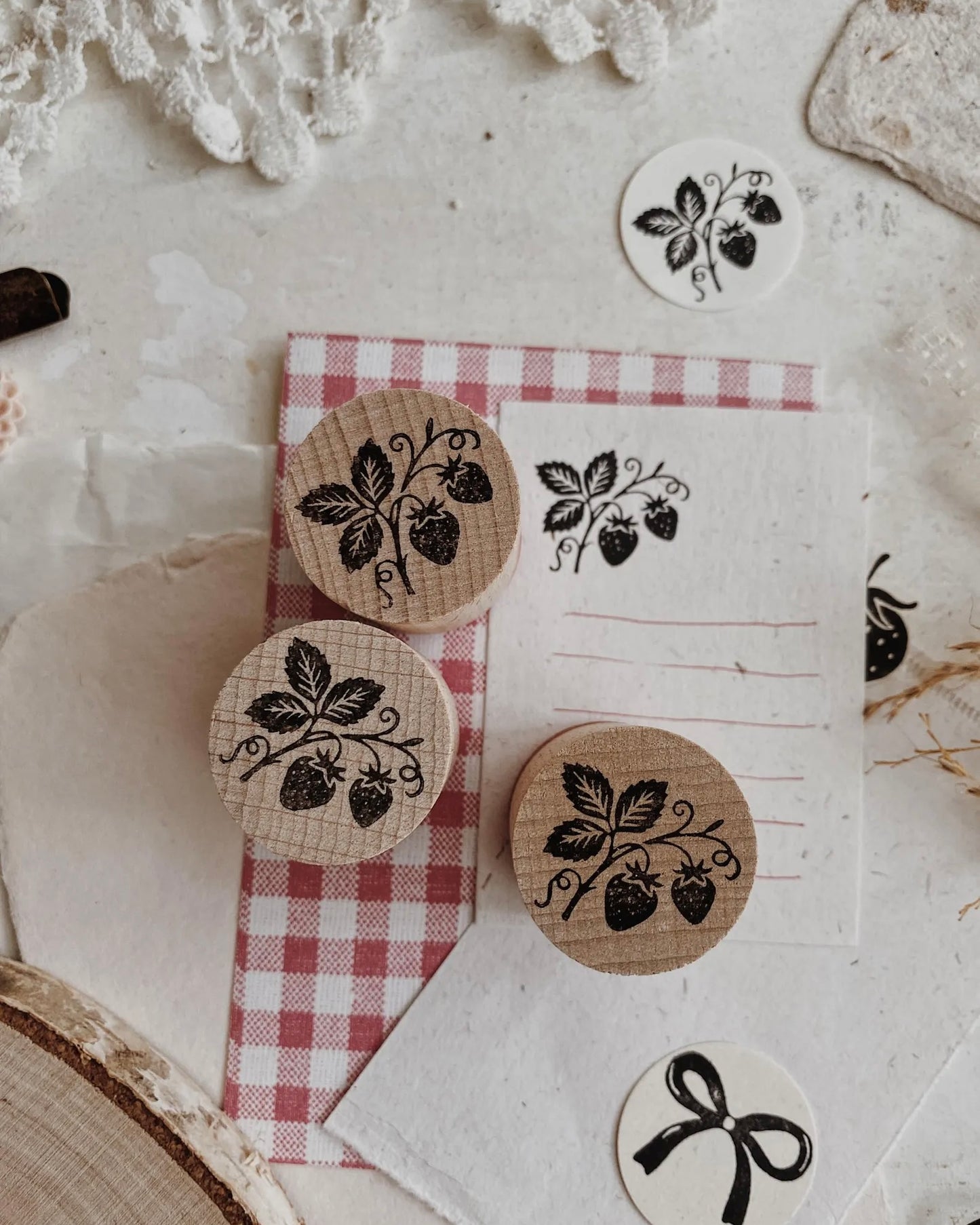 Houten stempel | ALHM | aardbeitjes