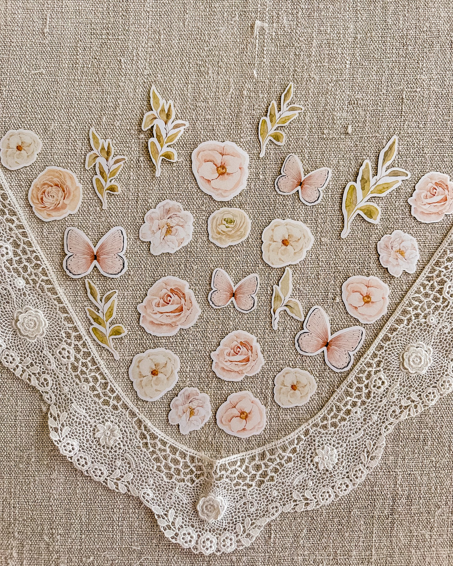 Stickers | bloemen met vlinders