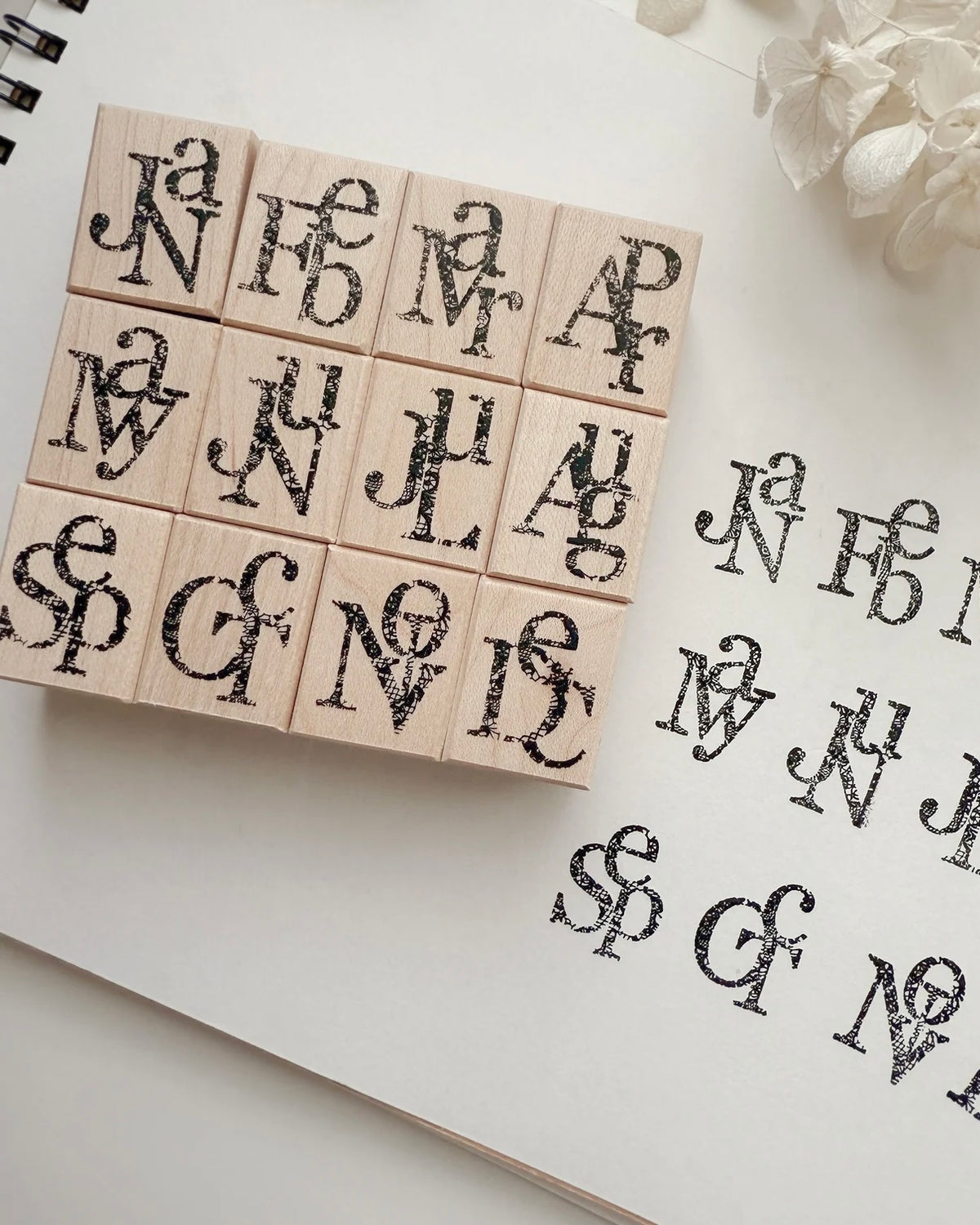 Houten stempel | months set