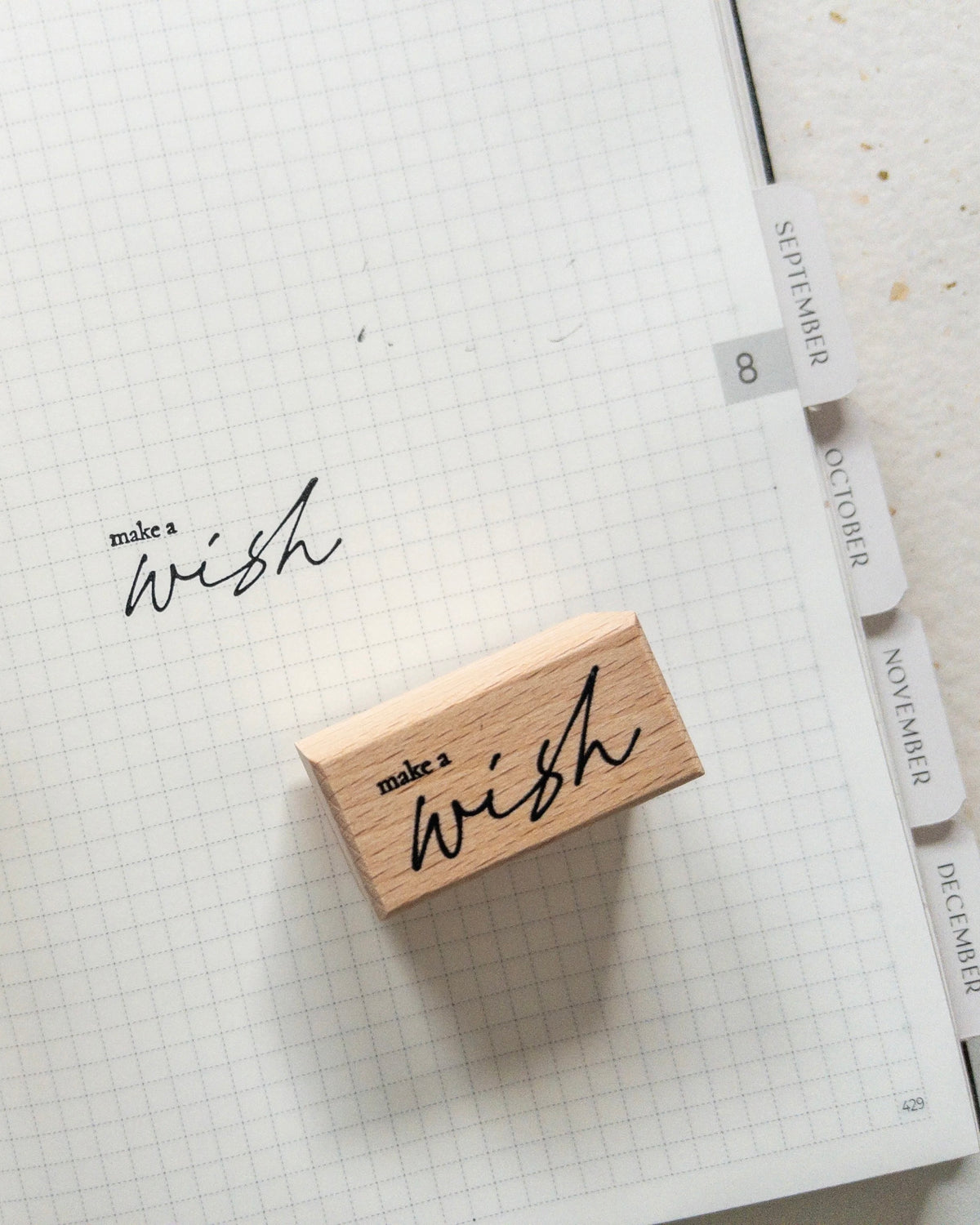 Houten stempel | make a wish