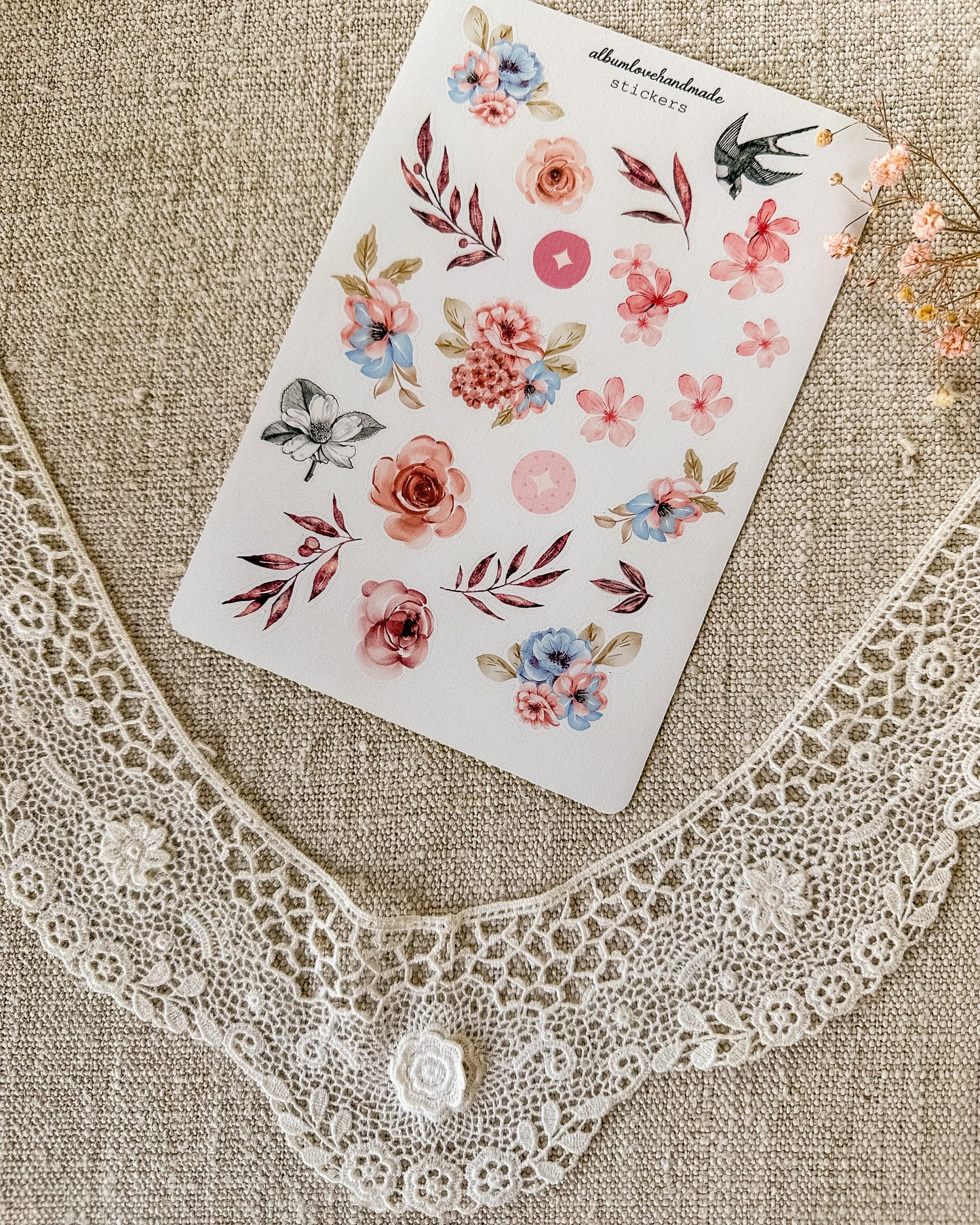 Stickervel | gekleurde bloemen