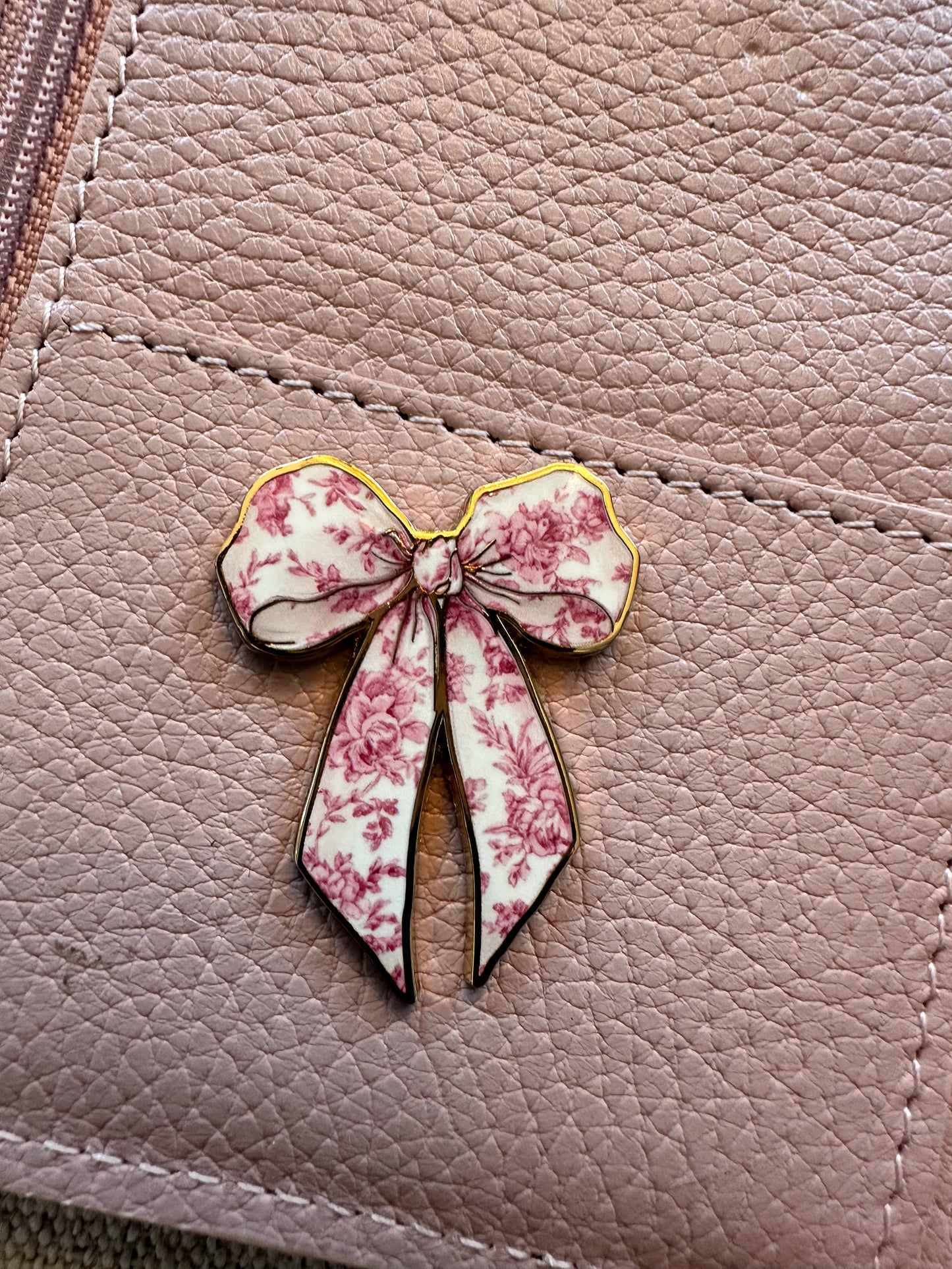 Magneet | strik roze bloemen