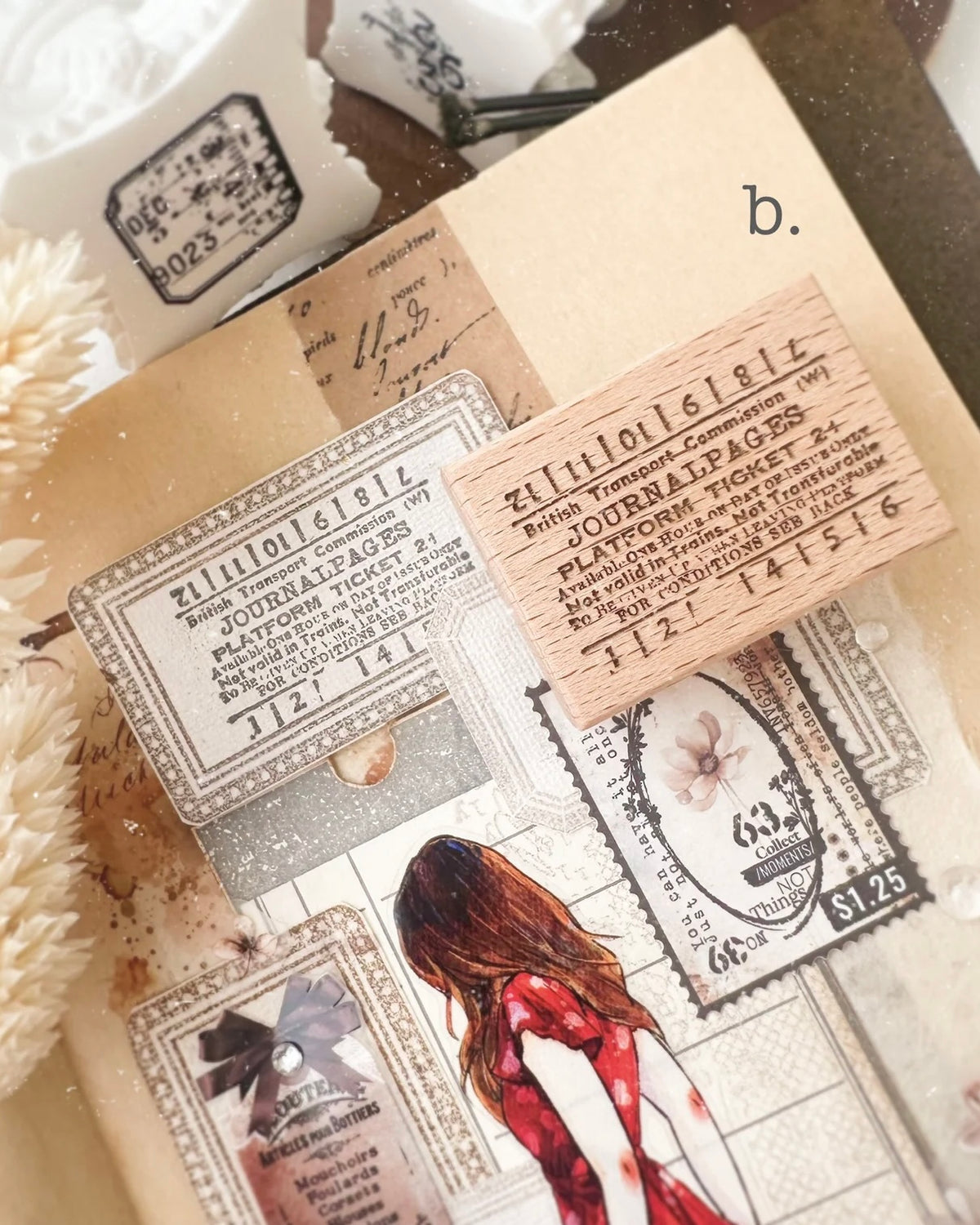 Houten stempel | journal-pages ticket
