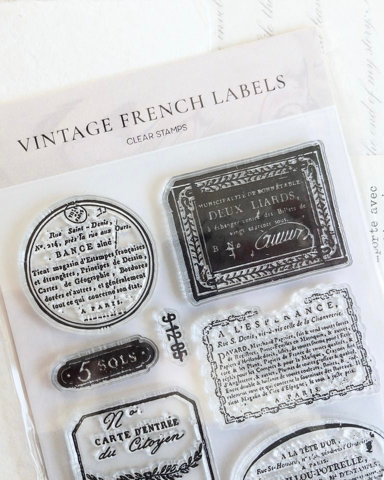 Clear stempel | vintage French labels