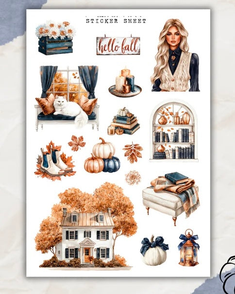 Stickervel | cozy warm blue 2
