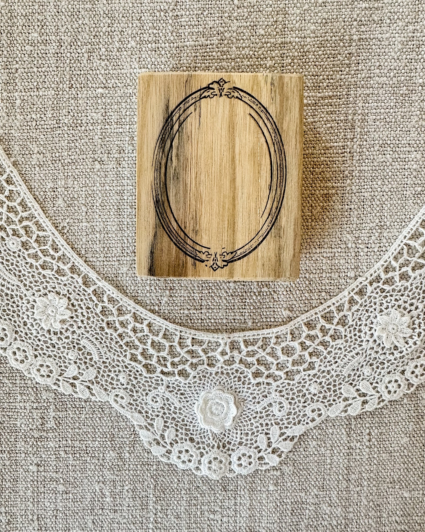 Houten stempel | oval frame