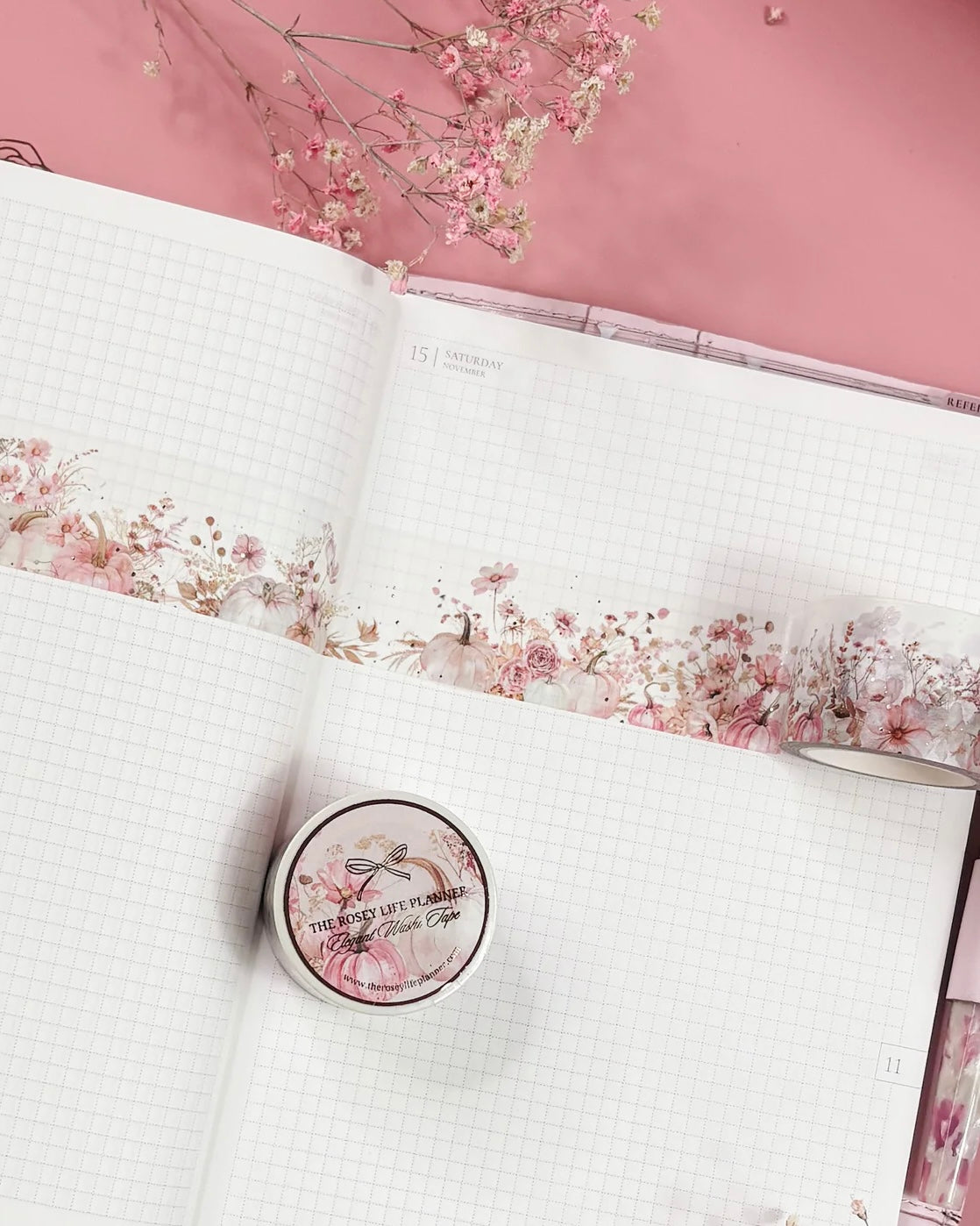 Washitape | cozy fall pumpkins flowers