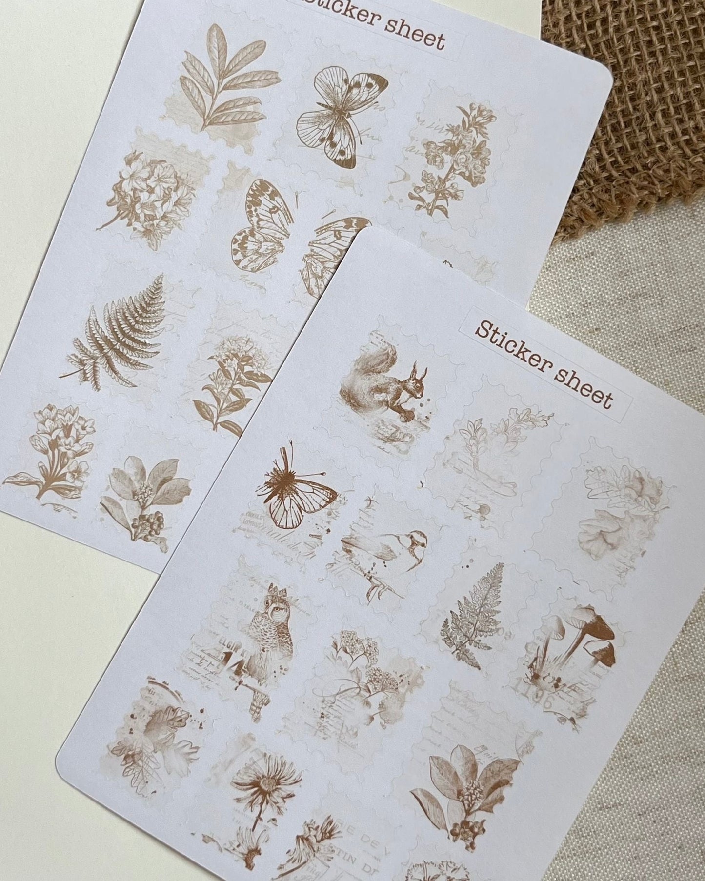 Stickervellen | postzegels set 2 st.