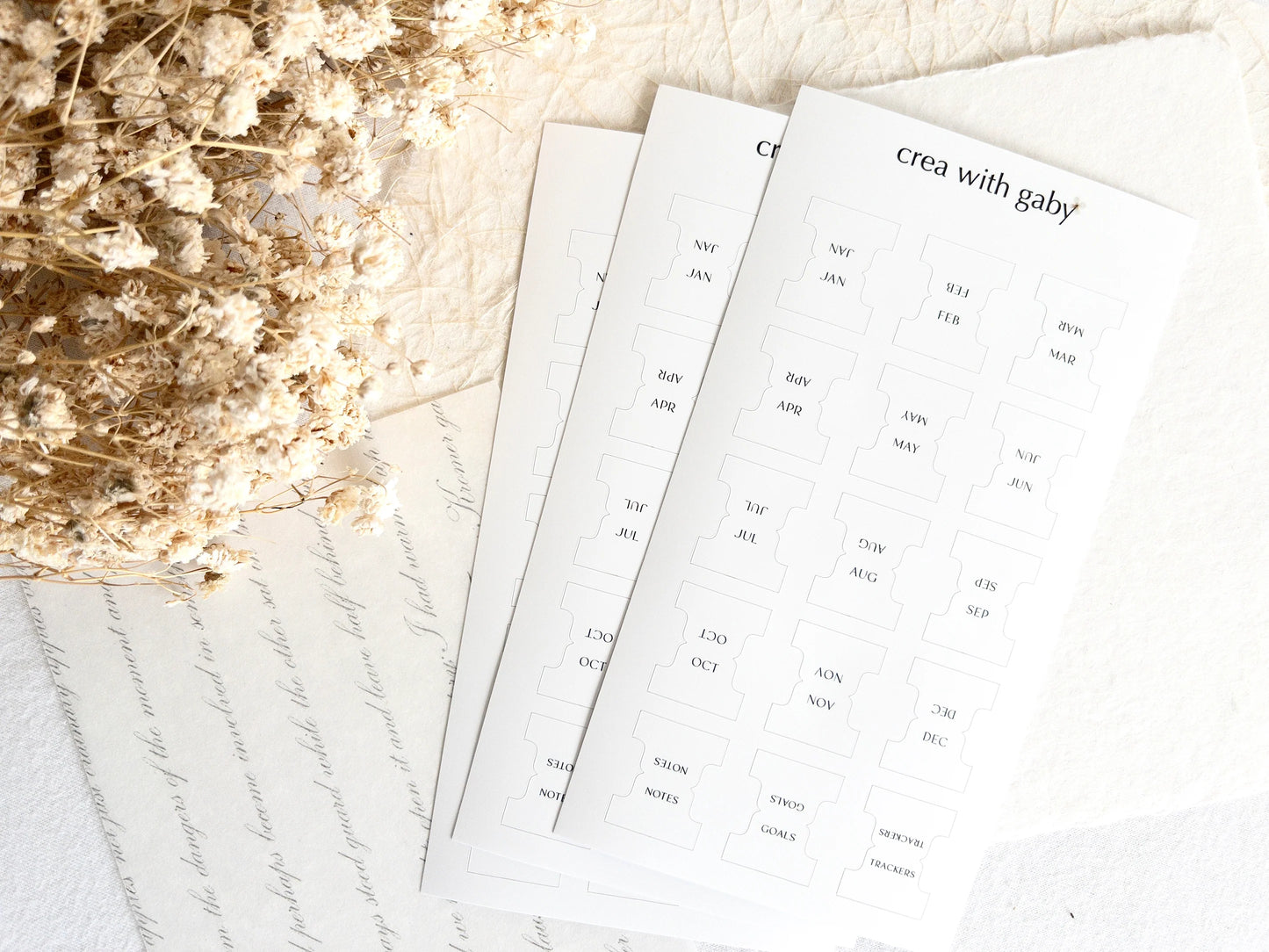 Stickervel | months tabs