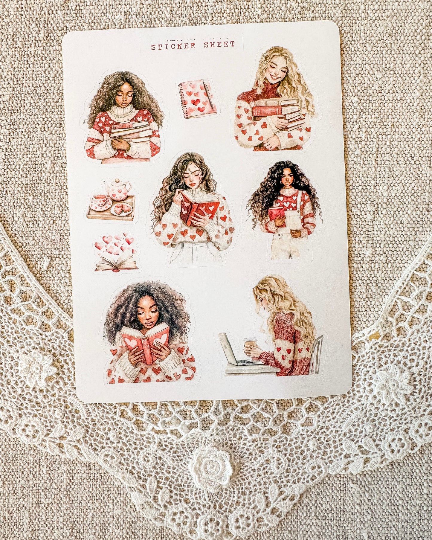 Stickervel | romantisch rood 2