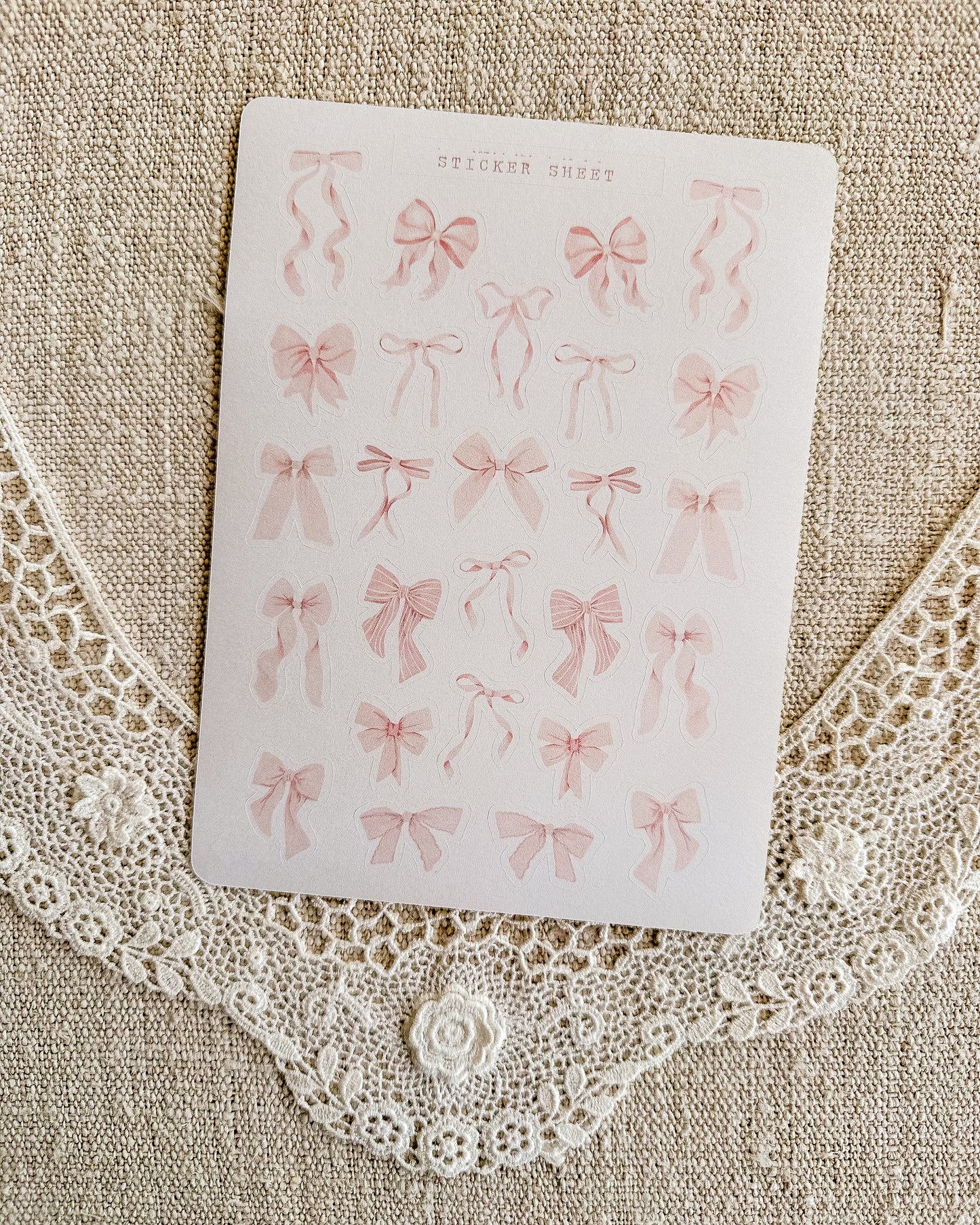 Stickervel | strikjes roze