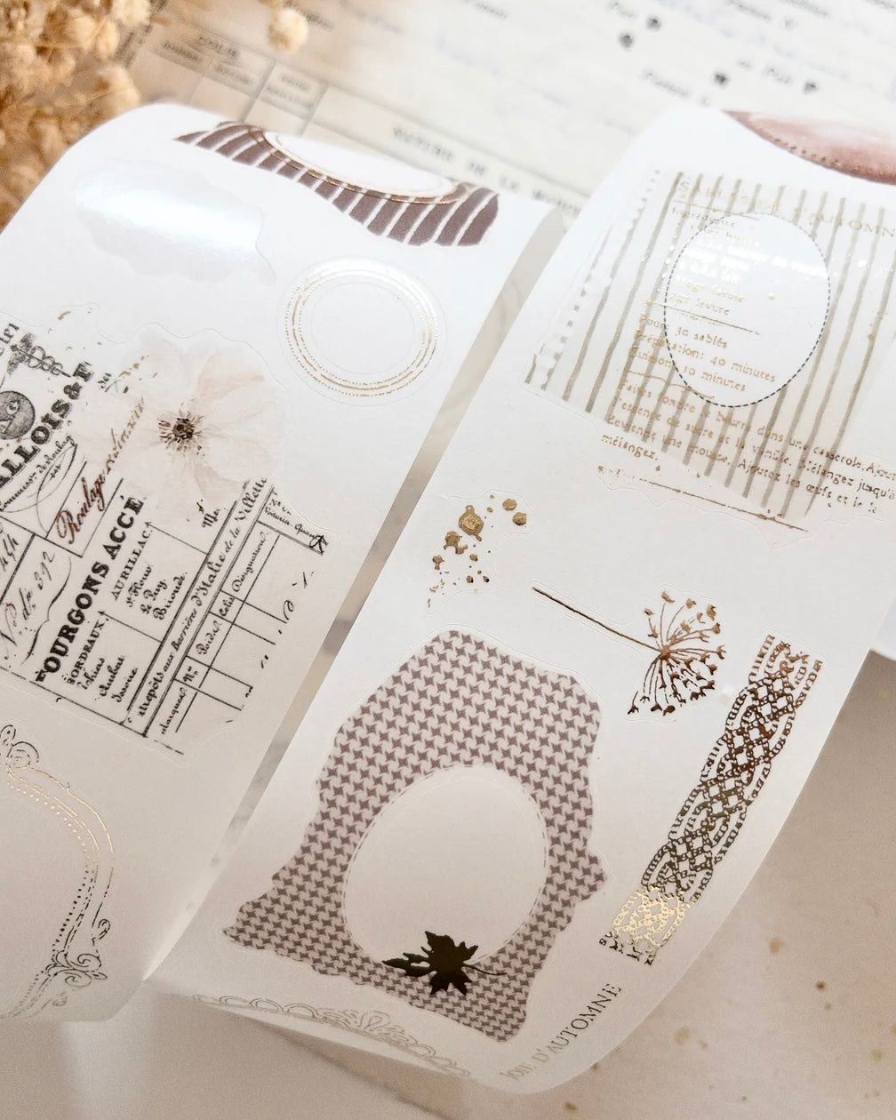Washitape | autumn in layers | gold foil