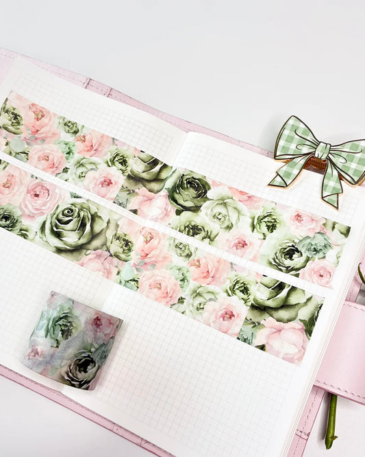 Washitape | spring green | big flowers