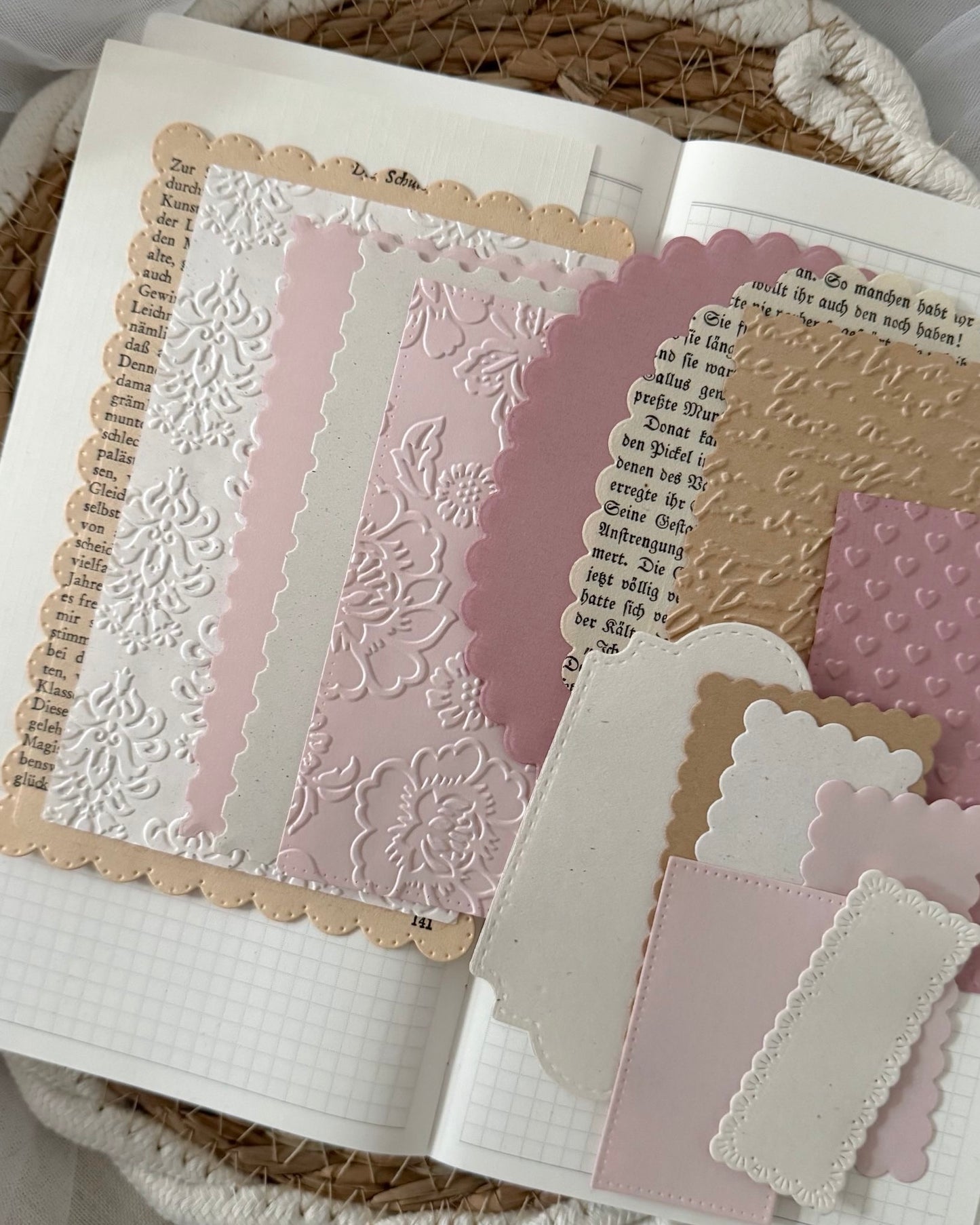 Papierset| oud roze 15st.