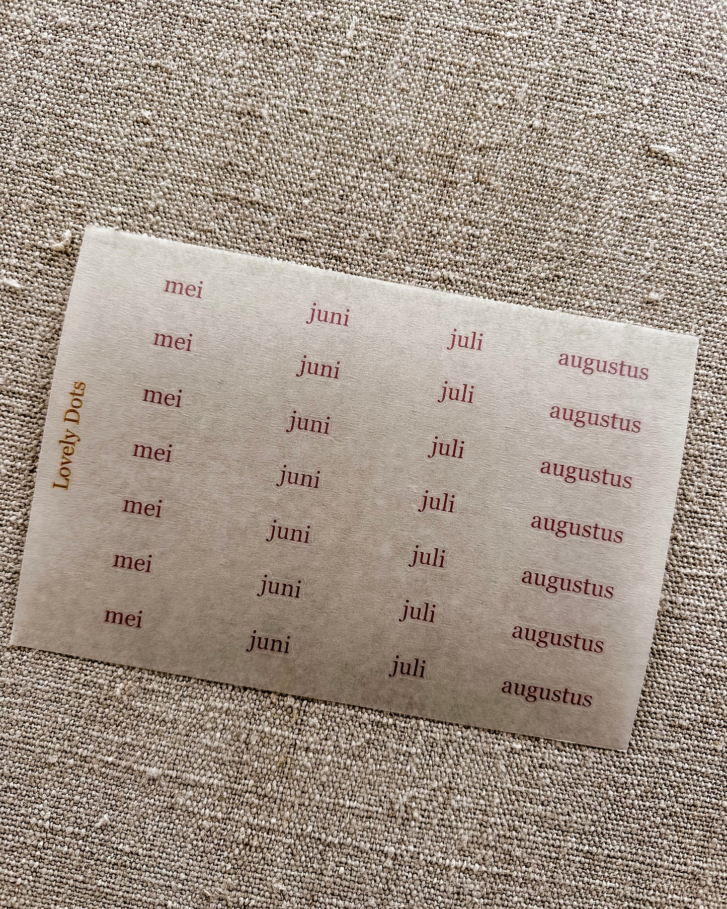 Stickervel | roze | elegant | dagen/maanden/cijfers
