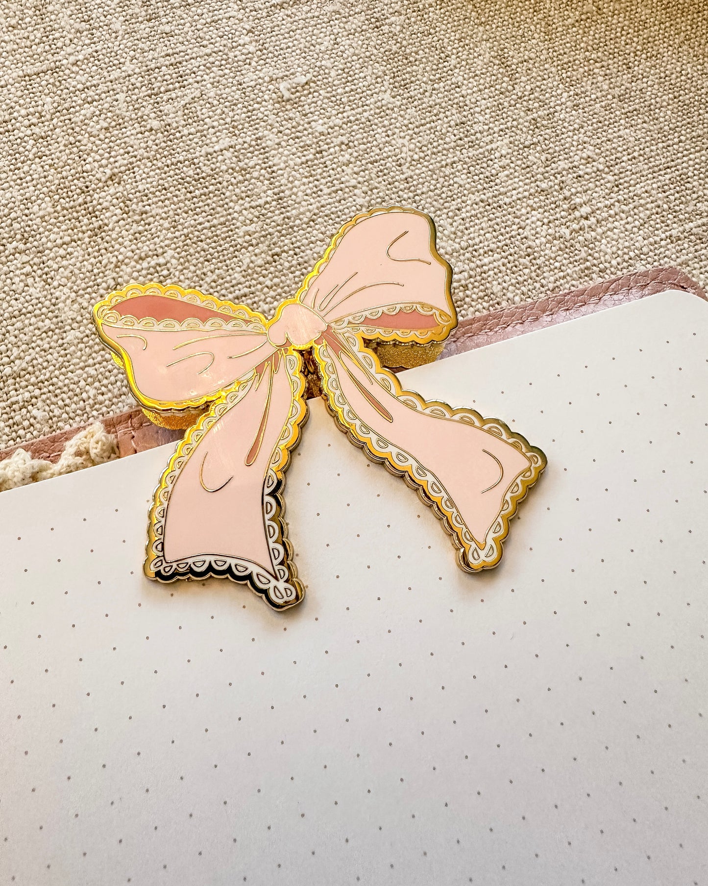 Journal clip | pink bow chic