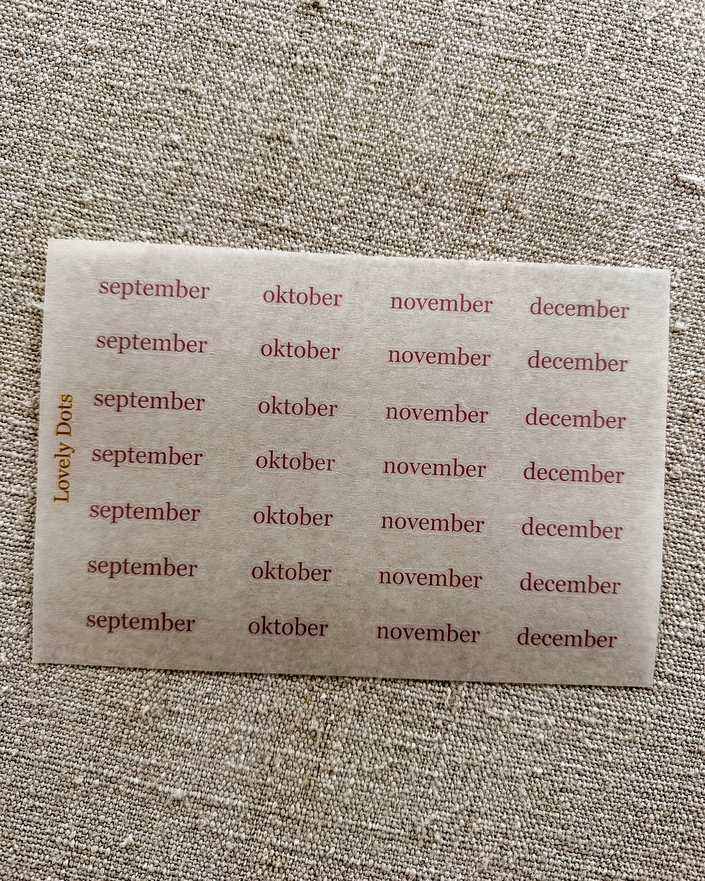 Stickervel | roze | elegant | dagen/maanden/cijfers