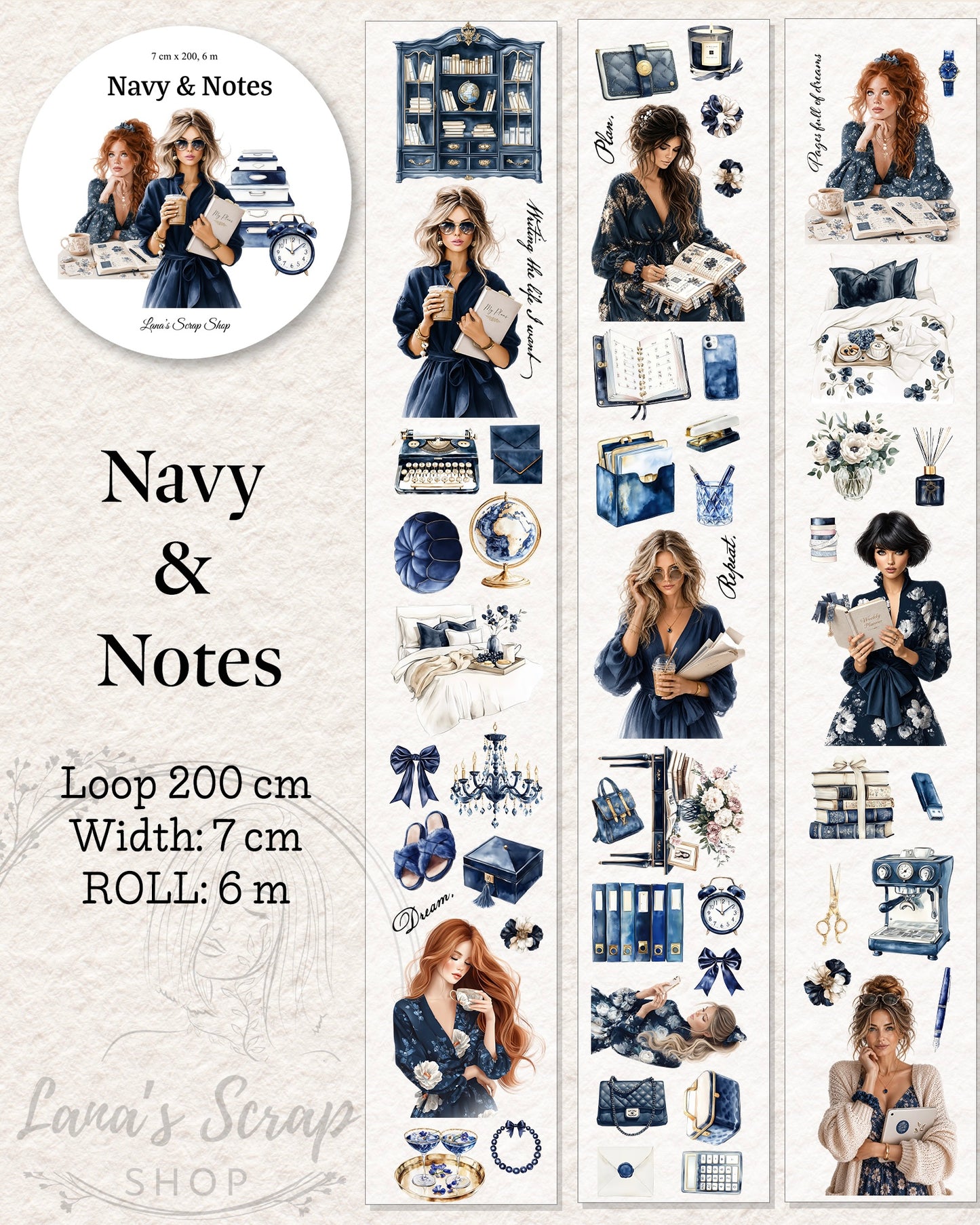Pettape | Navy & notes