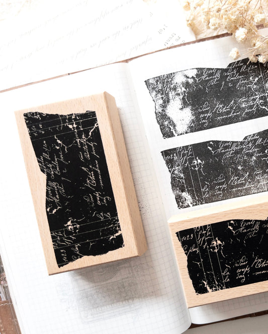 Houten stempel | torn paper