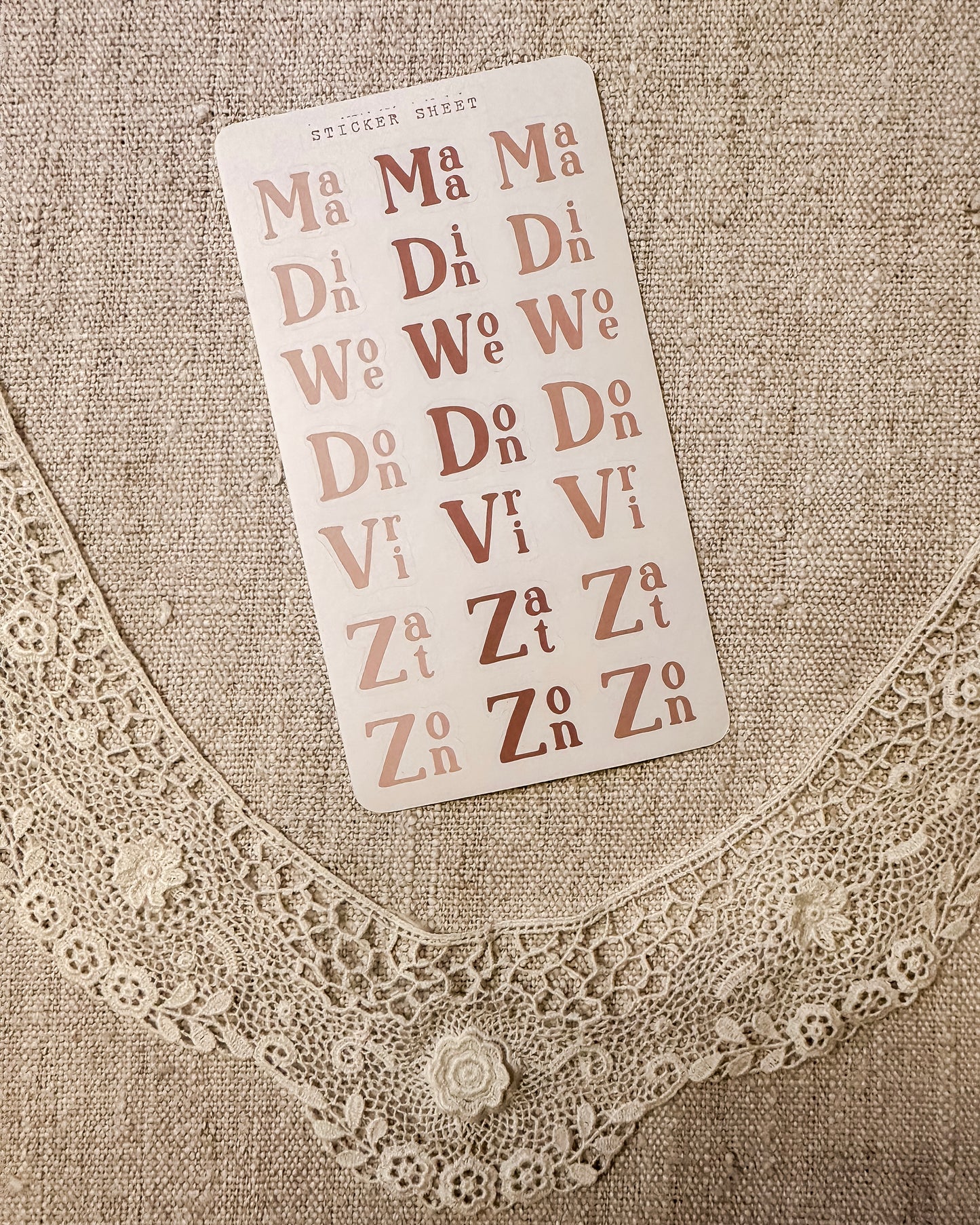 Stickervel | dagen van de week 1 | roze