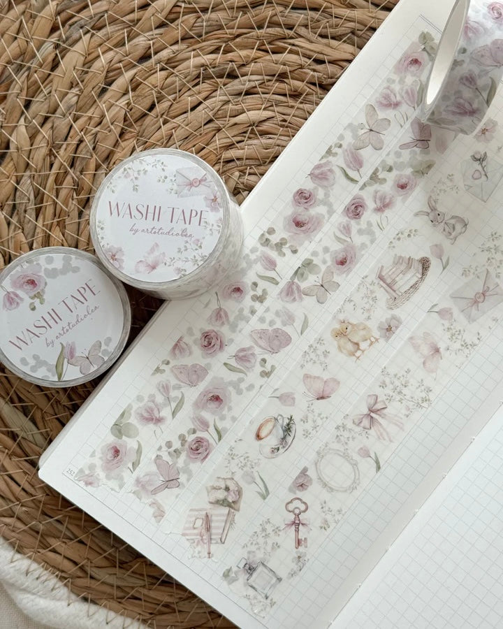 Washitape | roosjes met vlinders