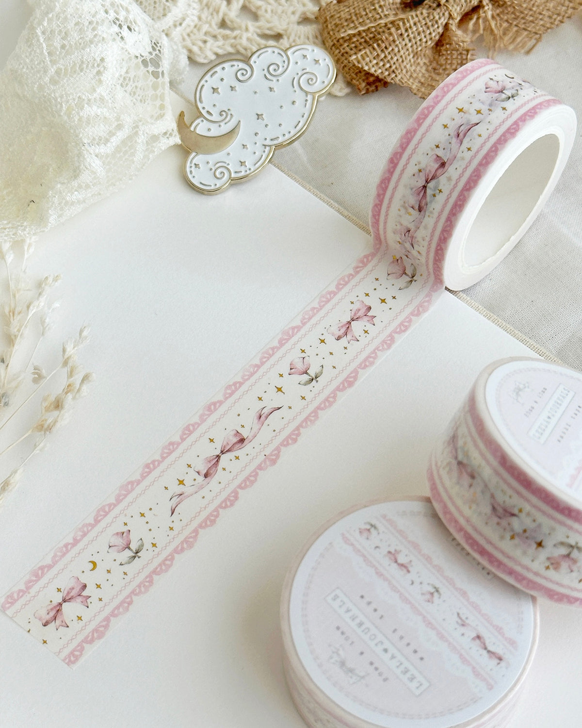 Washitape | bows & tulips lace