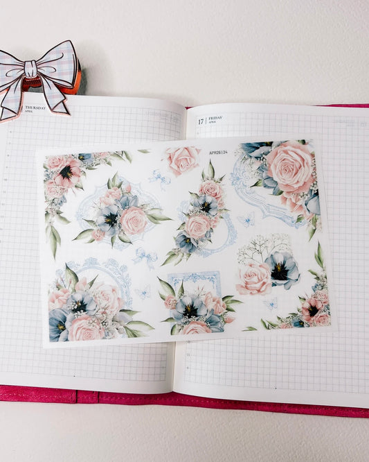 Stickervel | rub on | lovely blue