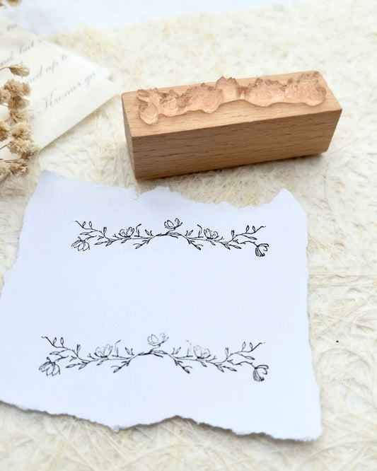 Houten stempel | bloemenkrans 2