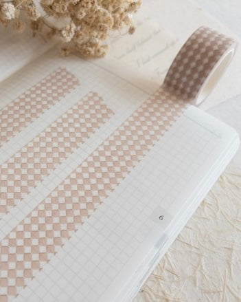 Washitape | ruitjes roze of taupe