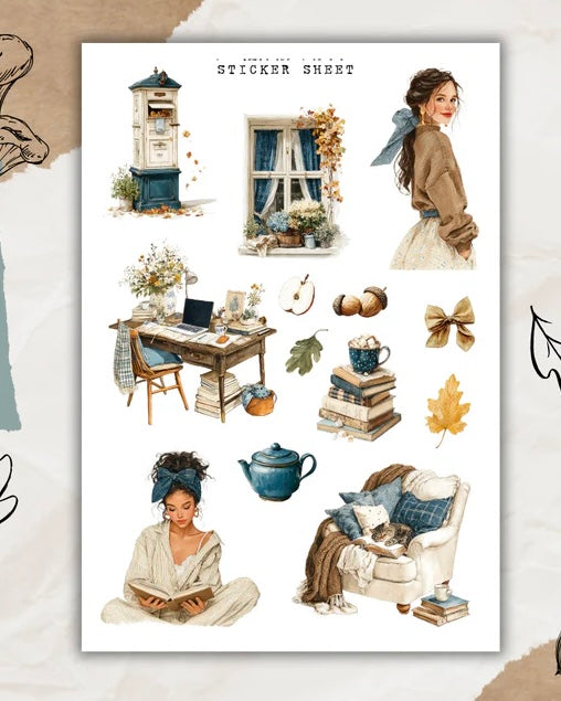 Stickervel | cozy warm blue 4