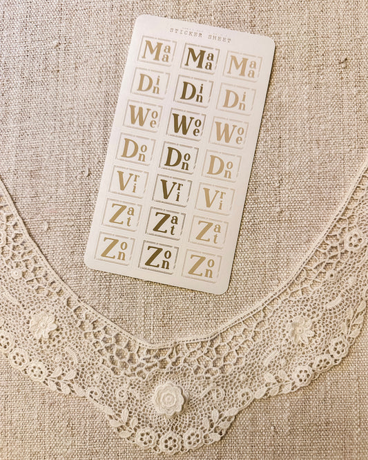 Stickervel | dagen van de week 2 | groen