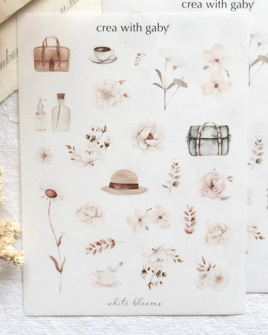 Stickervel | vintage flowers klein
