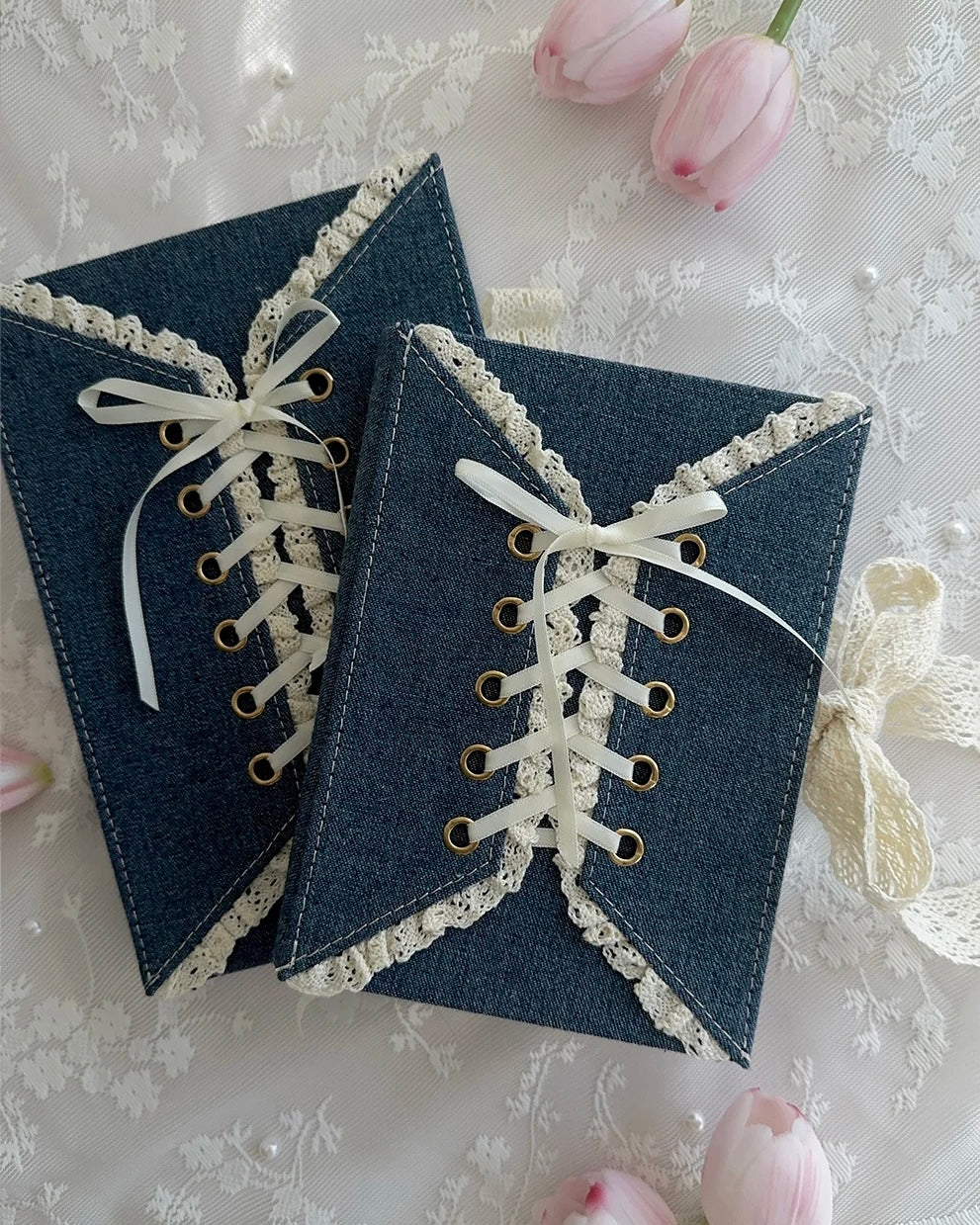 Journal | Indigo denim corset | A5 | dot