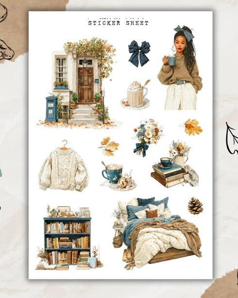 Stickervel | cozy warm blue 5