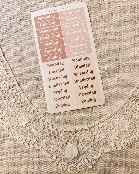 Stickervel | dagen van de week 3 | roze