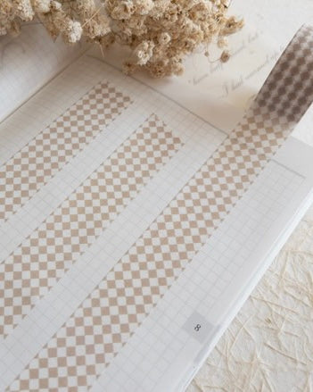 Washitape | ruitjes roze of taupe