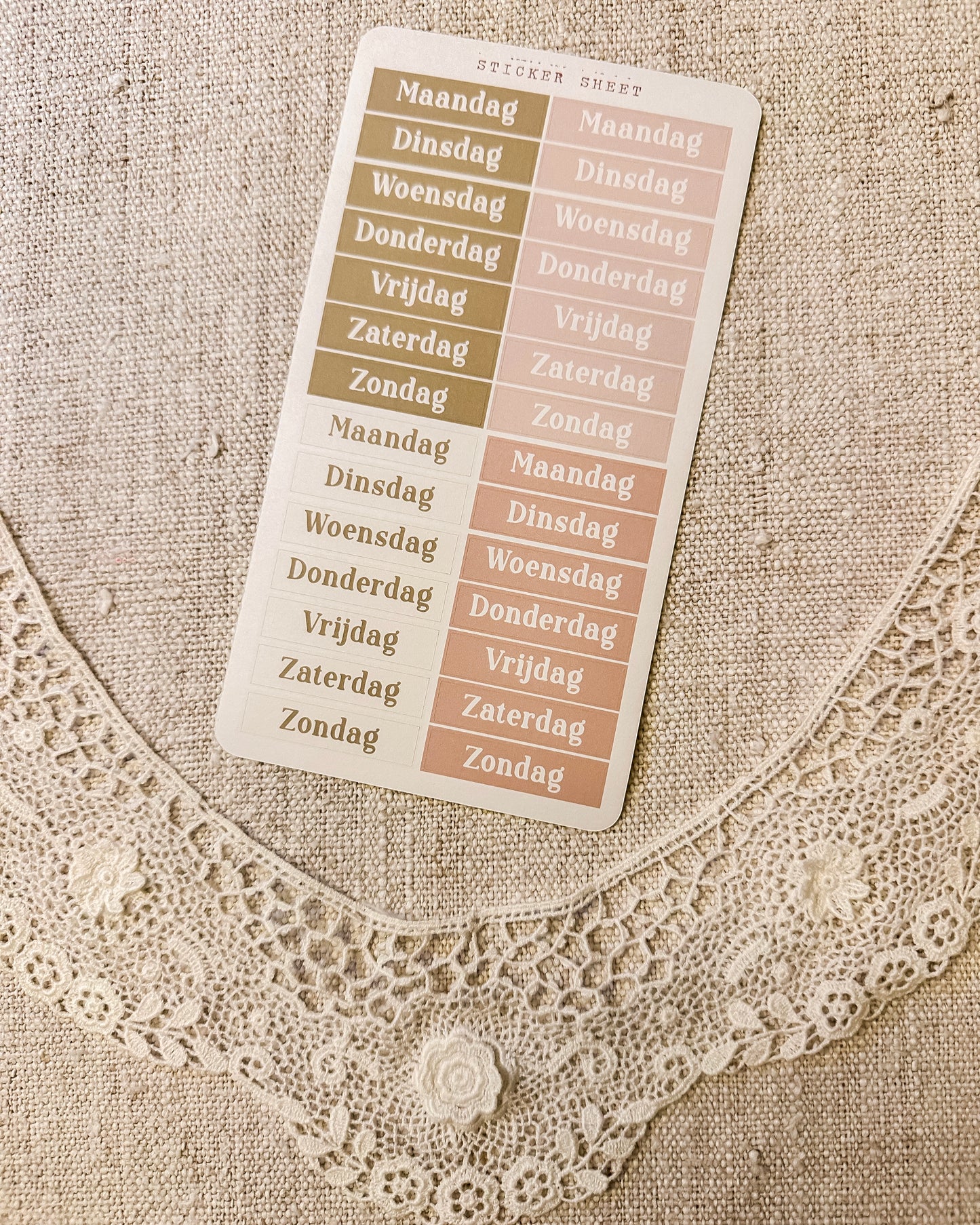 Stickervel | dagen van de week 3 | groen/roze