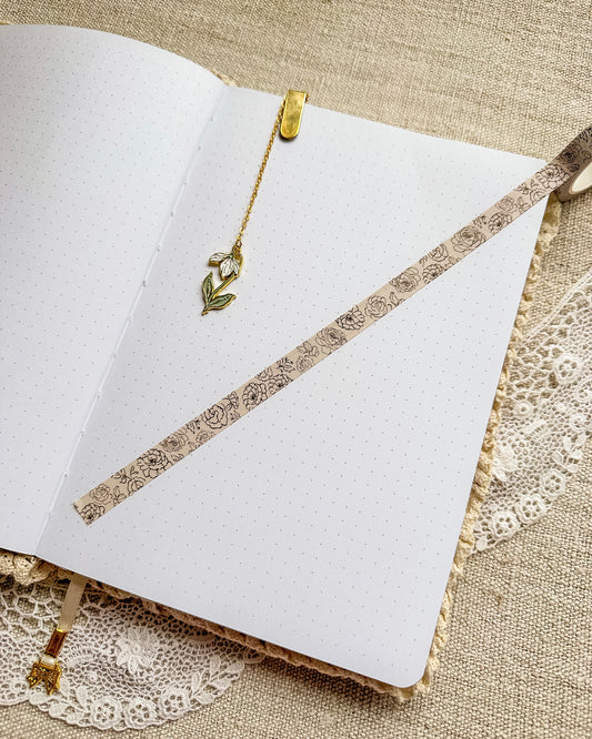 Washitape | beige flowers smal