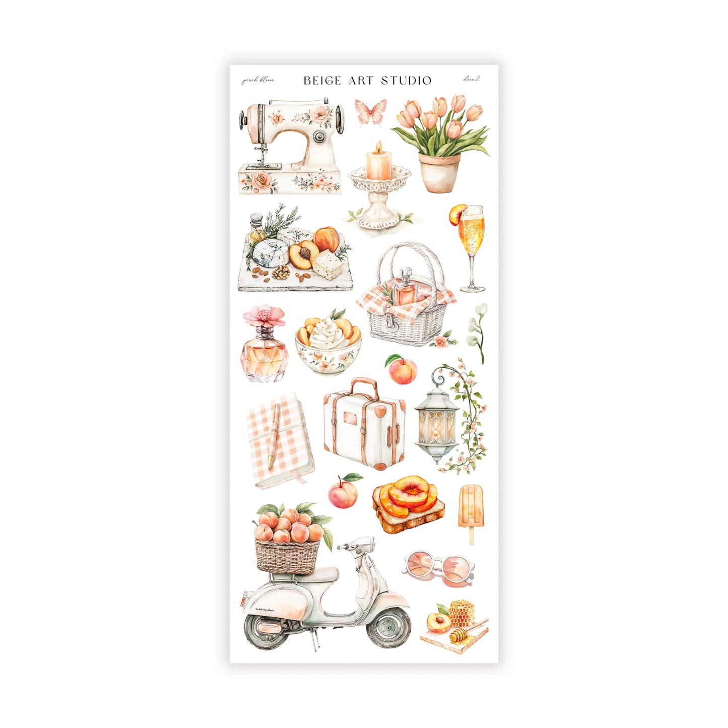 Stickervel set | peach bloom