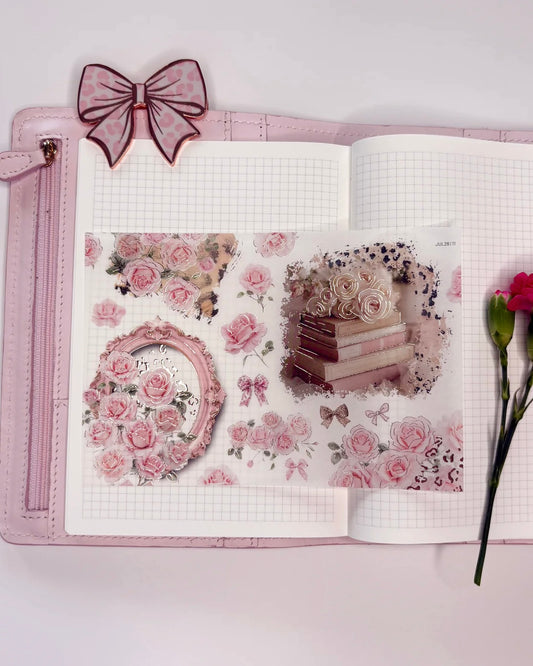 Stickervel | leopard love | flowers and books