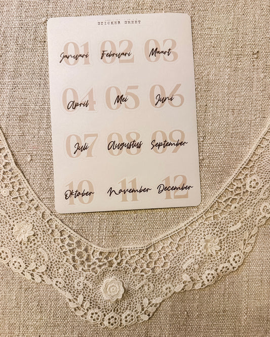 Stickervel | maanden | bruin
