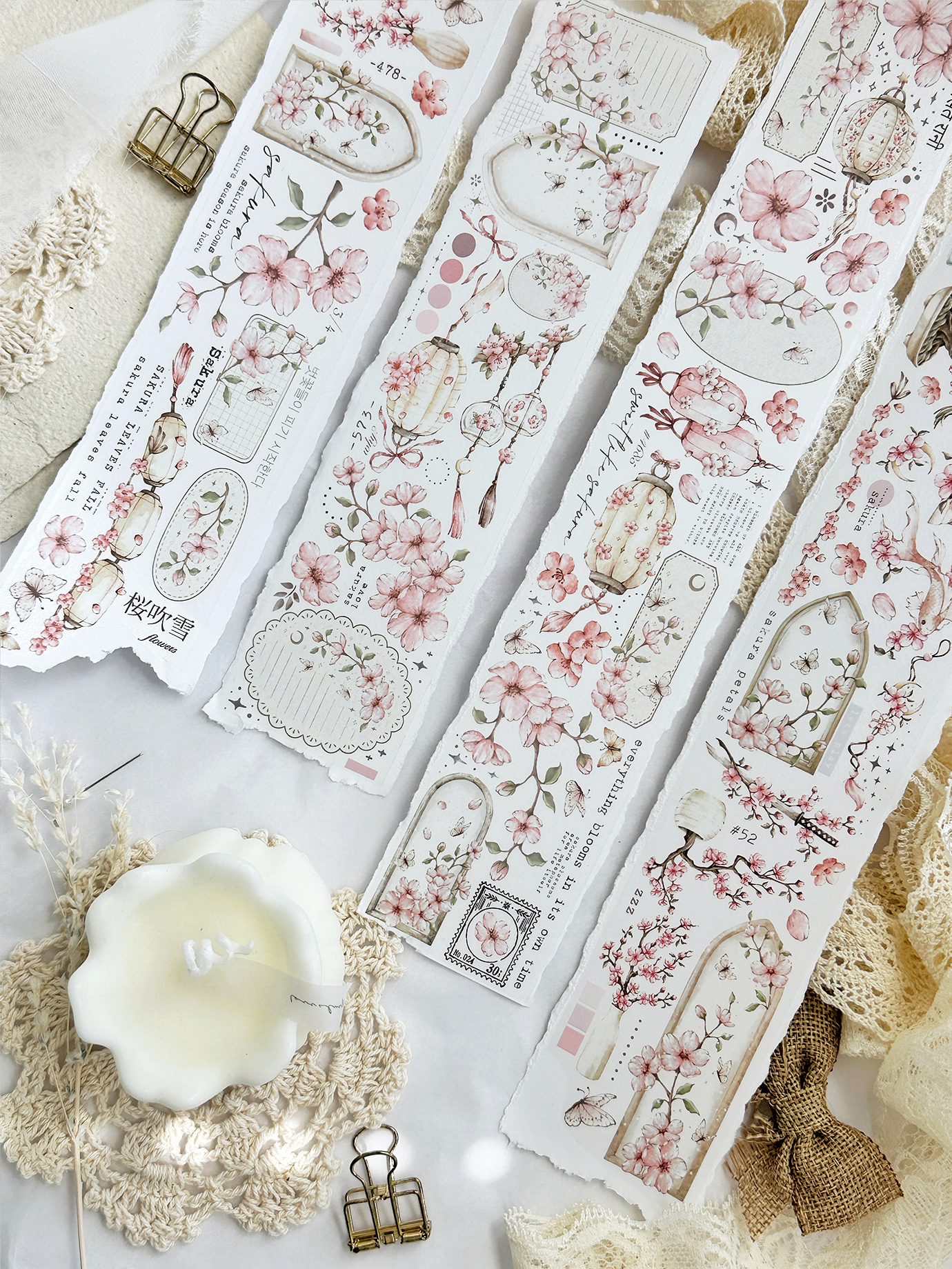 Pettape washitape | roze sakura | hele rol