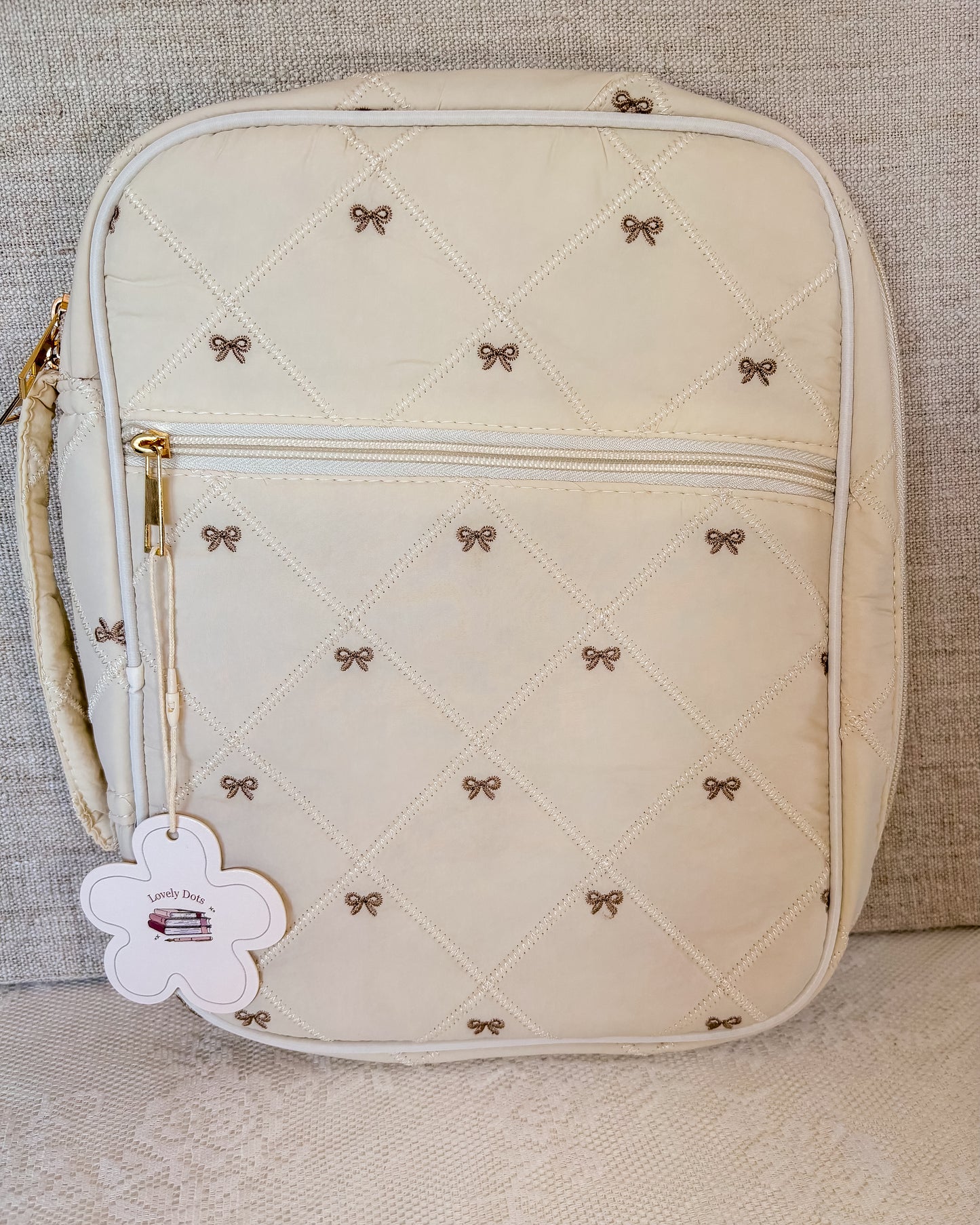 Pouche | strikjes beige