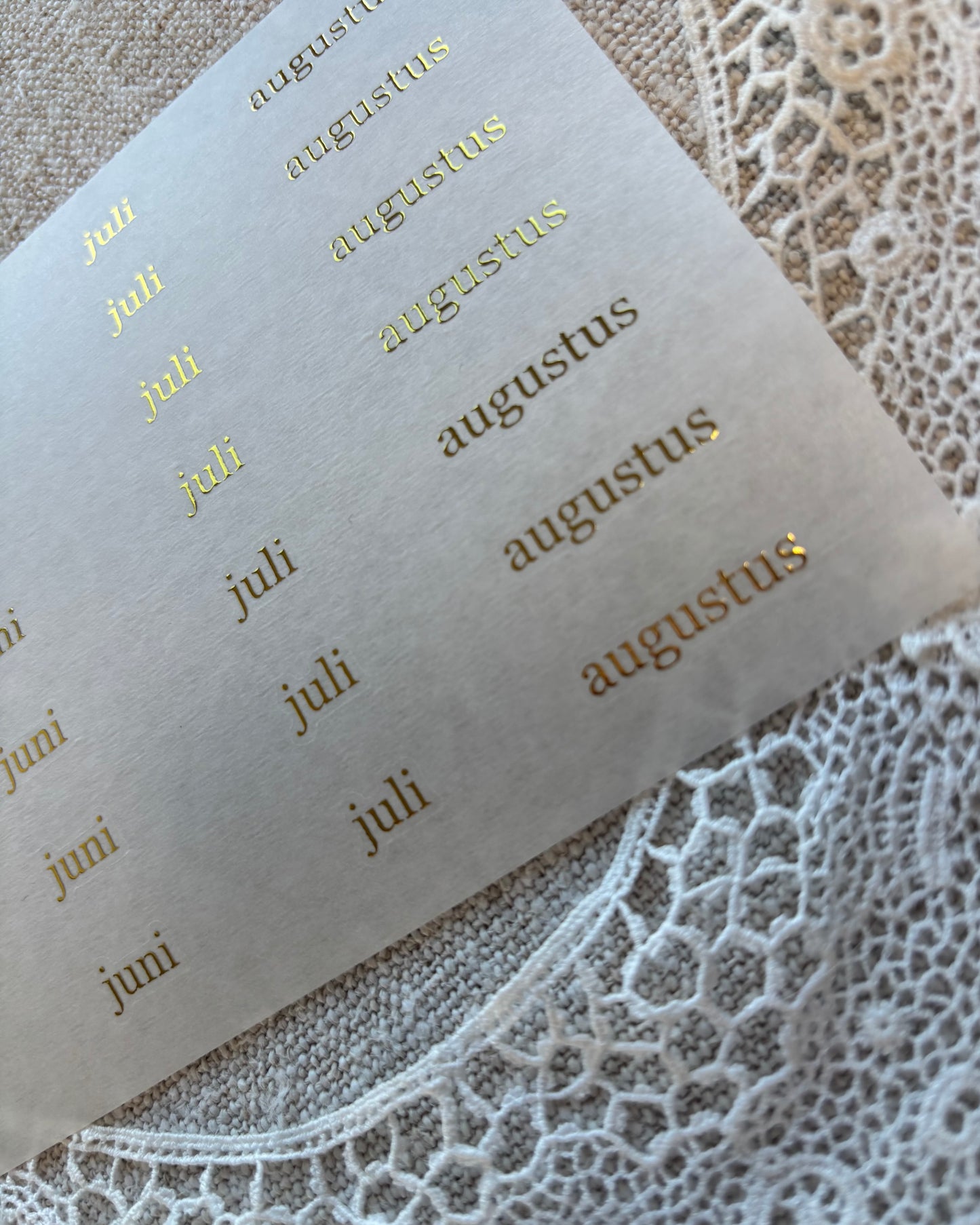 Stickervel | goud | elegant | dagen/maanden/cijfers